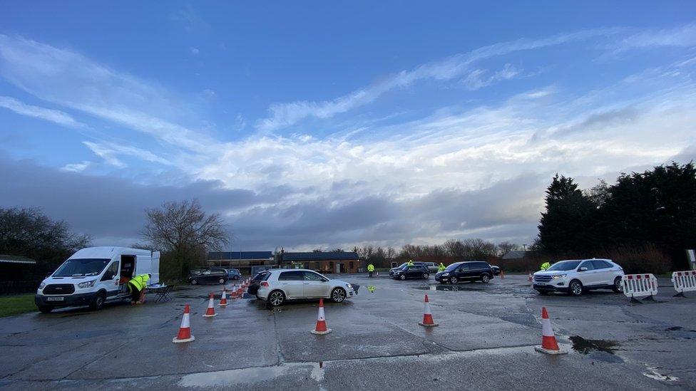 NHS staff testing at a site in Basildon