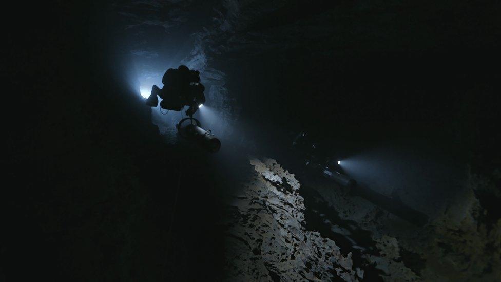 Diving in the Plura caves