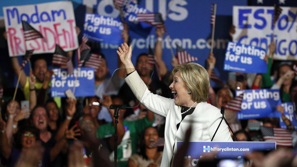 Hillary Clinton addresses a rally during a campaign event on Super Tuesday in Miami on March 1, 2016