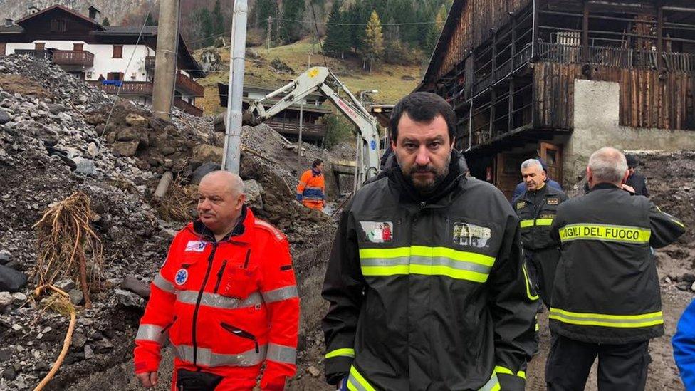 Matteo Salvini pictured in fire service uniform