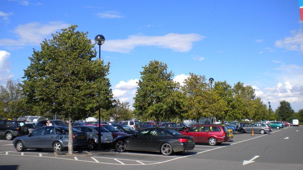 Tesco car park in Royston