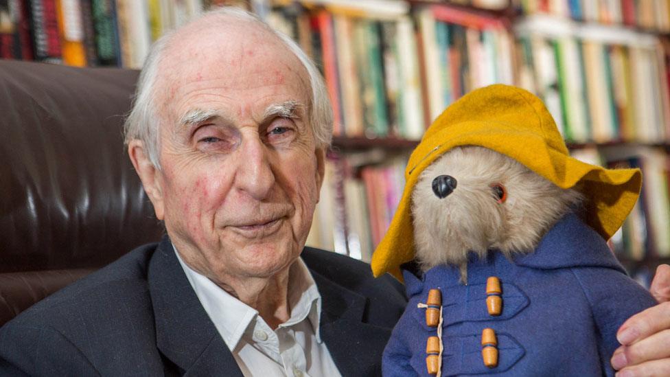 Michael Bond with Paddington