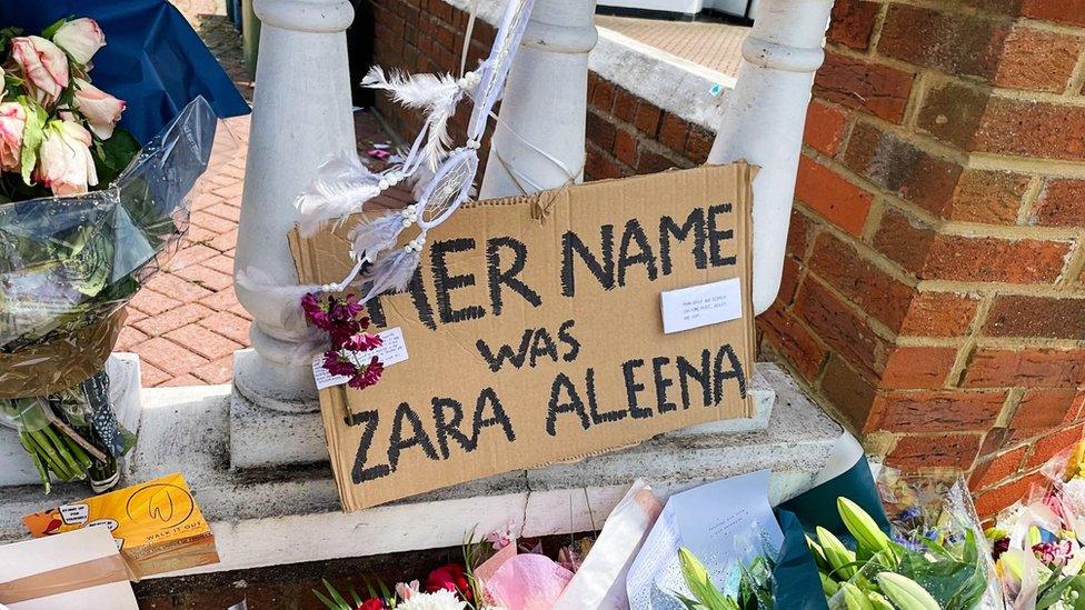 Zara Aleena vigil sign