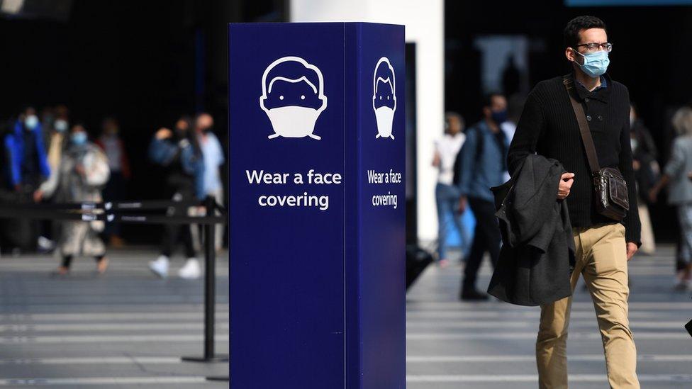 Man in face mask in Birmingham