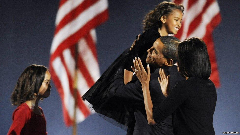 Barack Obama with his family