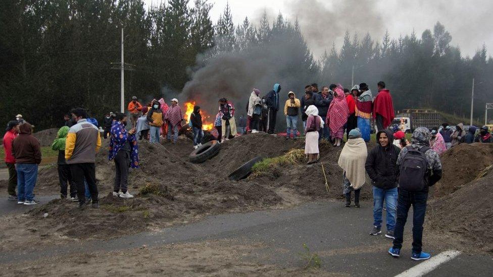 Image shows roadblock