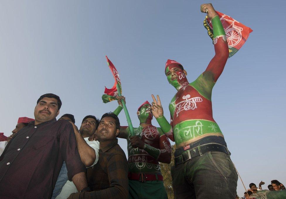 Akhilesh Yadav's supporters