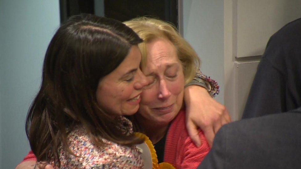 Former MP Sarah Olney embraces fellow Lib Dem activist