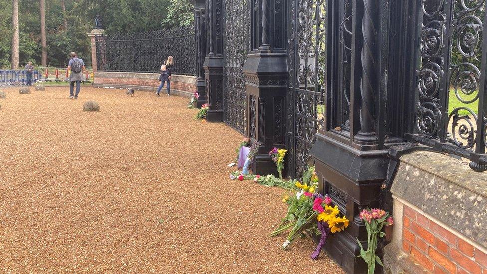 A sea of flowers left in tribute to the late Queen have been cleared away from the Norwich gates entrance to Sandringham House