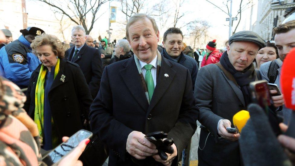 Enda Kenny speaking to journalists in New York