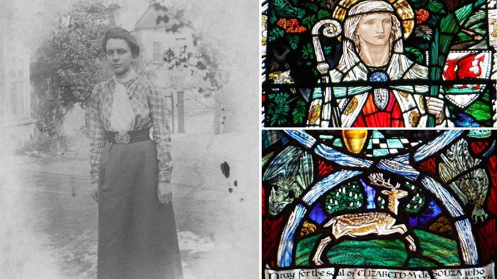 Margaret Rope and some of her stained glass windows