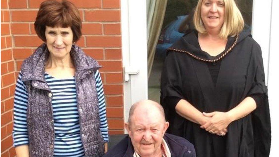 Keith Morris with his wife Verlene and daughter Andrea Morris Nicholas