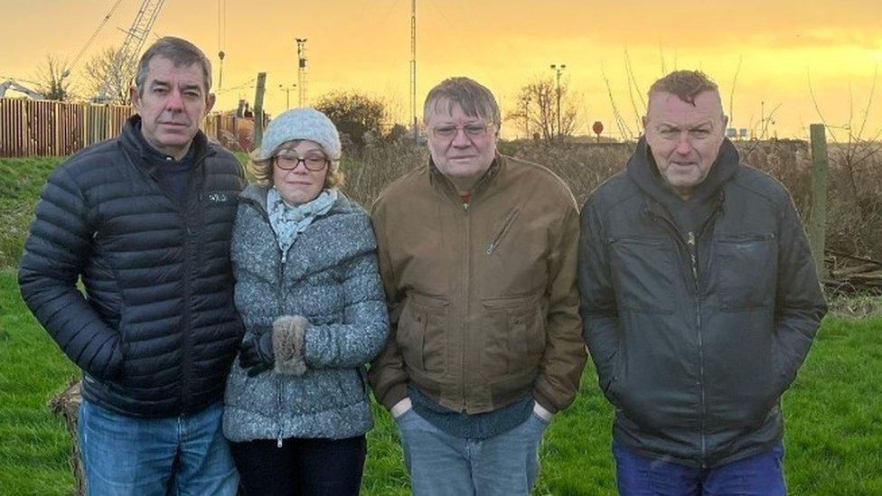 Burton upon Stather residents Kev Gray, Jenny Emmett, Steve Smith and Simon Nicholson