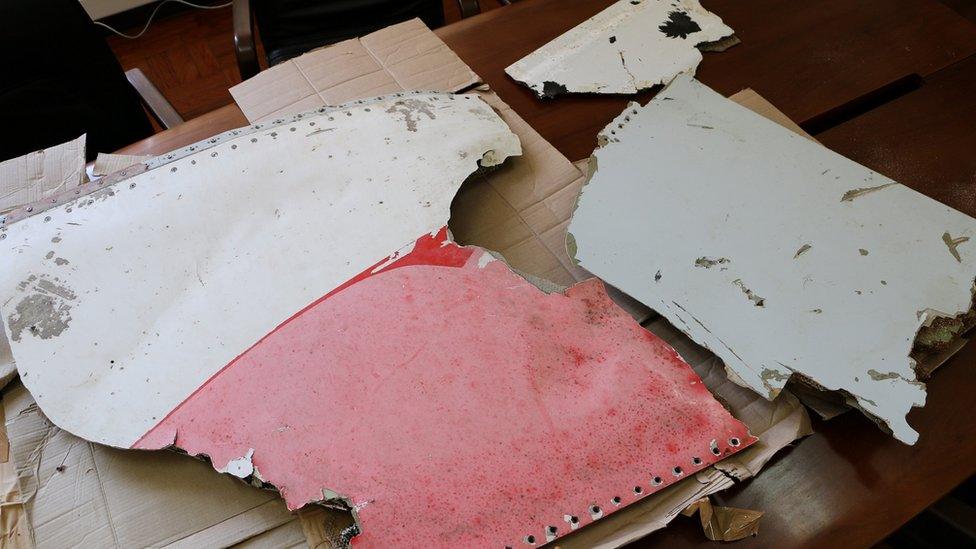 Three pieces of aircraft wreckage were found off the coast of Mozambique