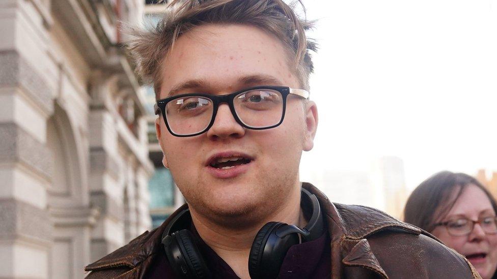 Harry May outside Westminster Magistrates' Court