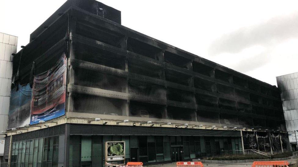 Car park fire damage