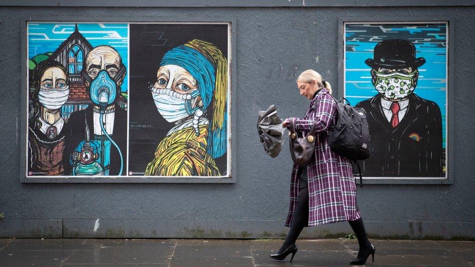 woman walking in Glasgow