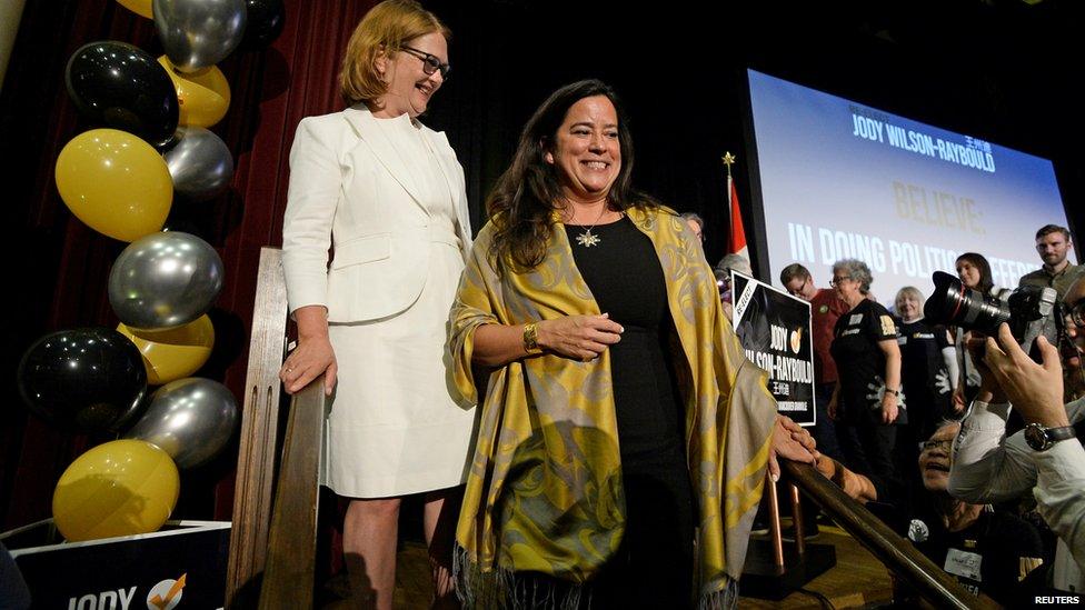 Jane Philpott (left) quit cabinet along with Ms Wilson Raybould (right)