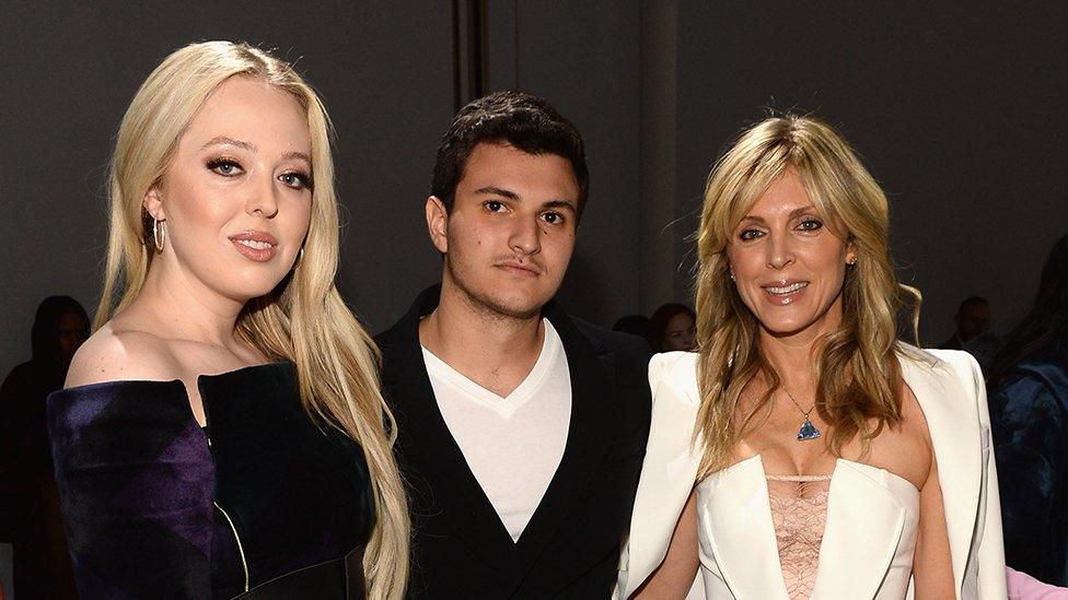 Tiffany Trump, Michael Boulos and Marla Maples at New York fashion week