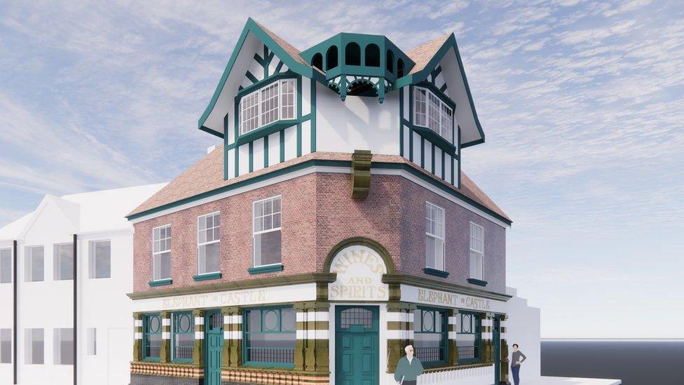 Artist impression of pub