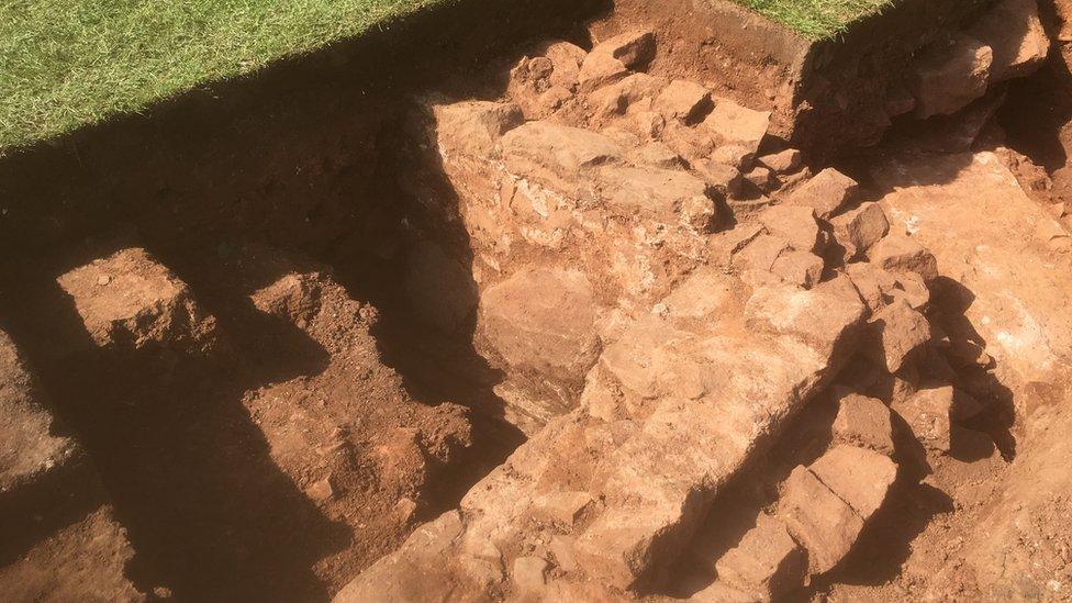 Walls uncovered during dig