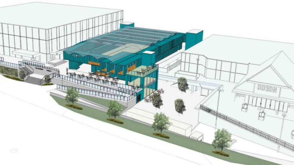 Artist's impression of the development between the Odeon cinema and the O2 Academy in Sheffield