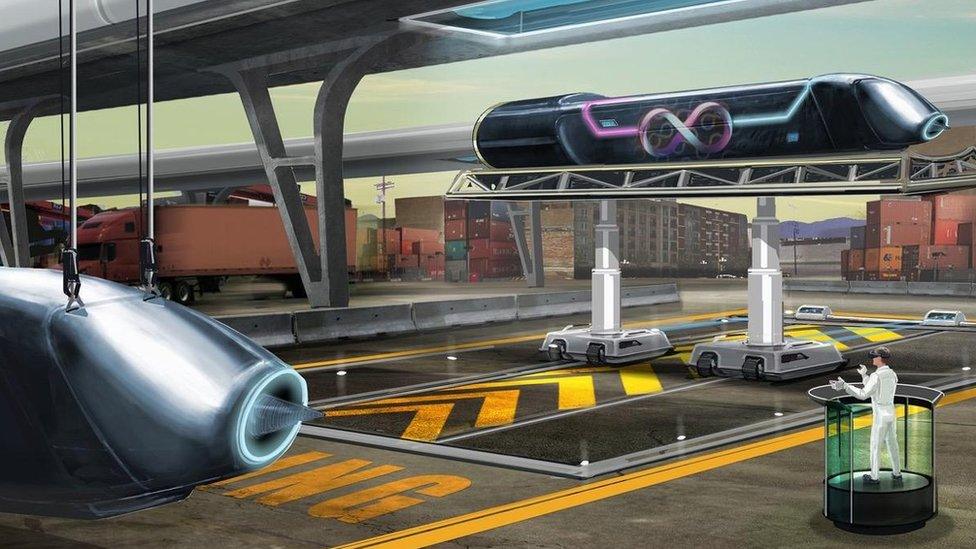 A concept drawing of hyperloop