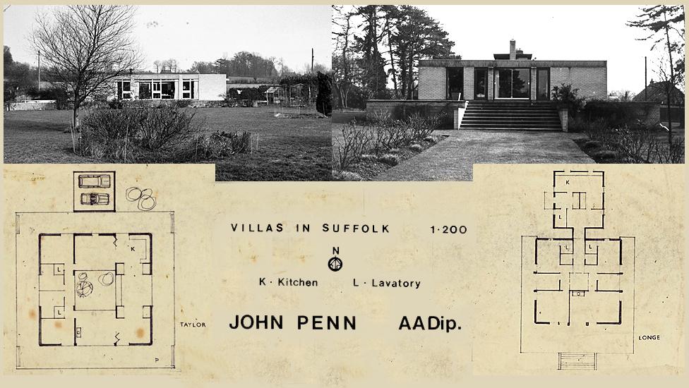 Villas in Suffolk, UK, by John Penn - constructed between 1962-69