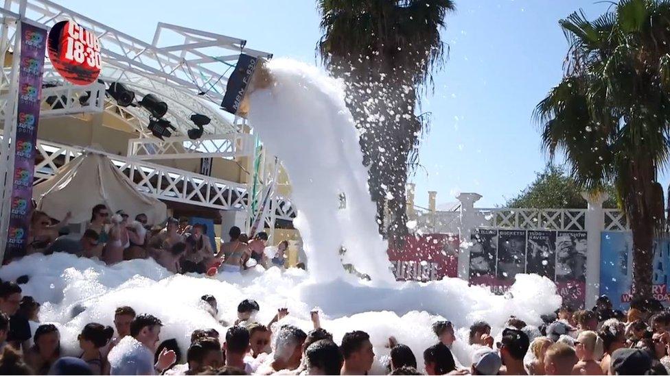 Foam party on Club 18-30 holiday