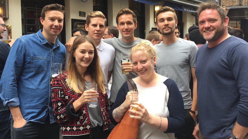 Group of people drinking