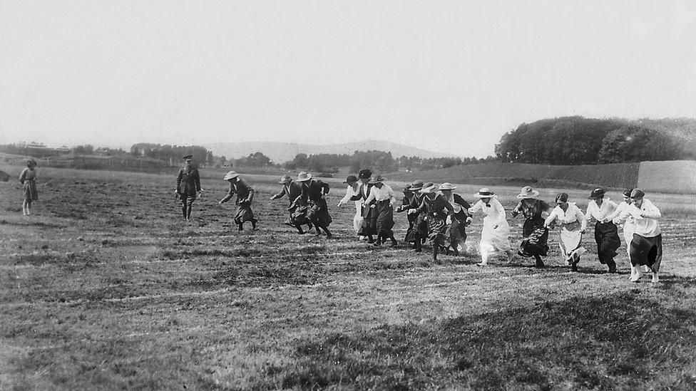 When the officers were not flying they enjoyed activities with local families, such as egg and spoon races