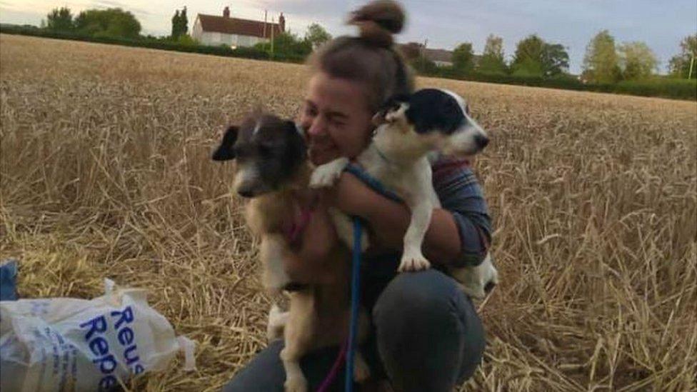 Lucy Stammers with Toast and Hattie