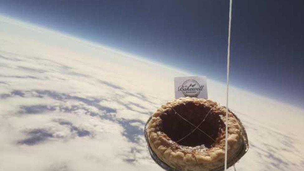 Photograph of the pudding at about 50,000ft