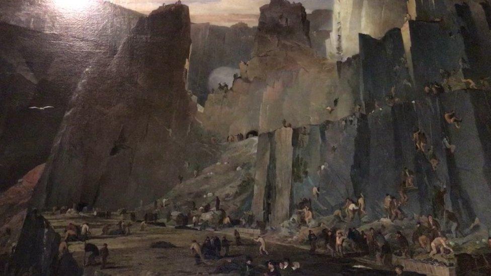 Penrhyn Quarry painting that hangs in the castle