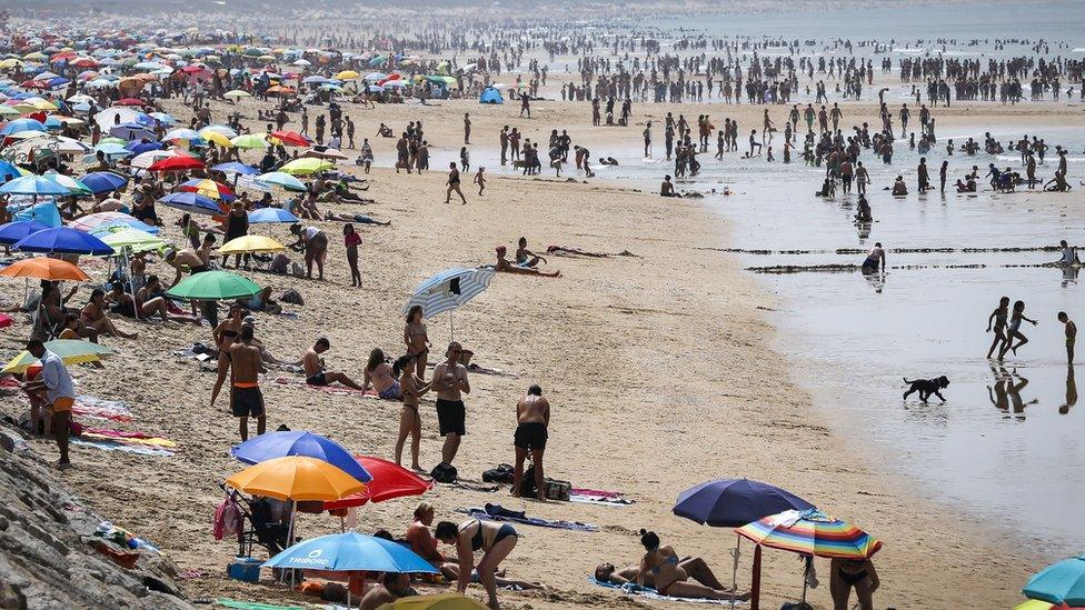 Caparica beach near Lisbon, Portugal - 4 August