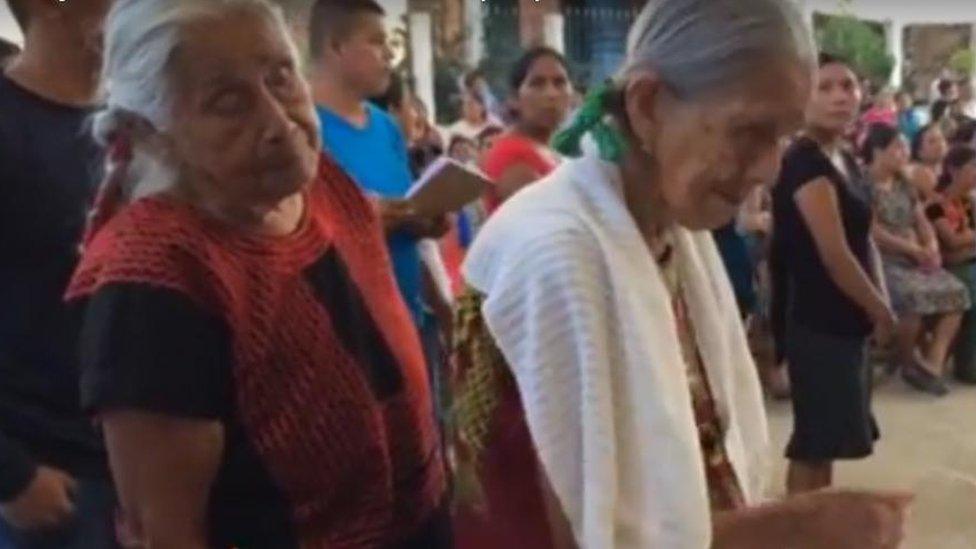 Women of Guevea de Humboldt, Mexico, queue up for first local election vote