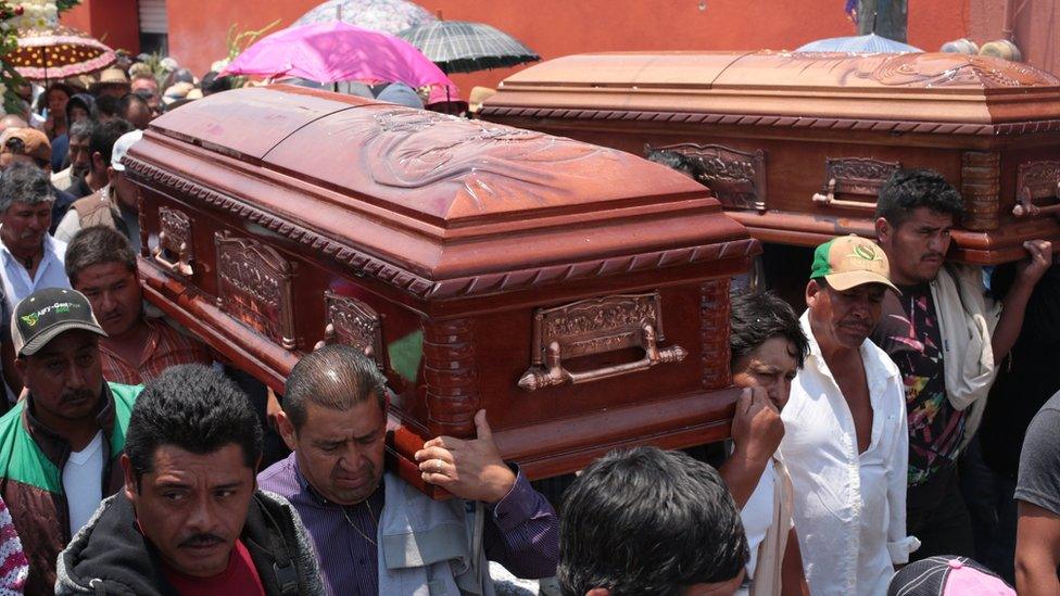 A town funeral was held for the people killed in the wider clashes in Palmarito