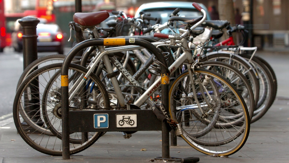 Bikes locked