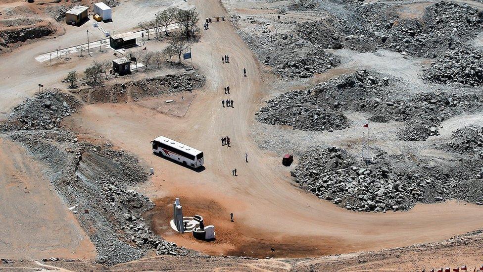 Tourists visit the site in Copiapo famous for the 2010 mining accident