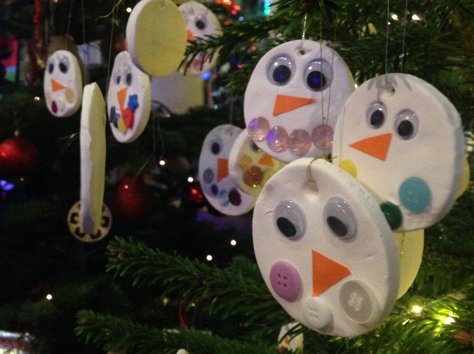 Christmas tree at St Mary's Church, Melton Mowbray