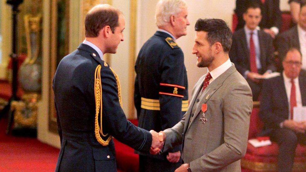 Carl Froch is made an MBE by the Duke of Cambridge