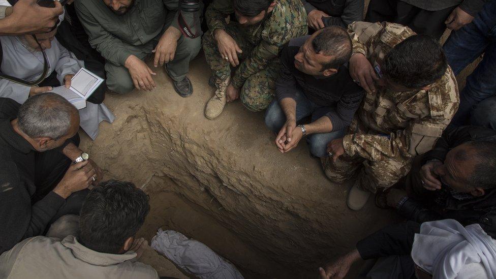 Funeral for Masumeh, a 10-year-old killed in attack on Taza