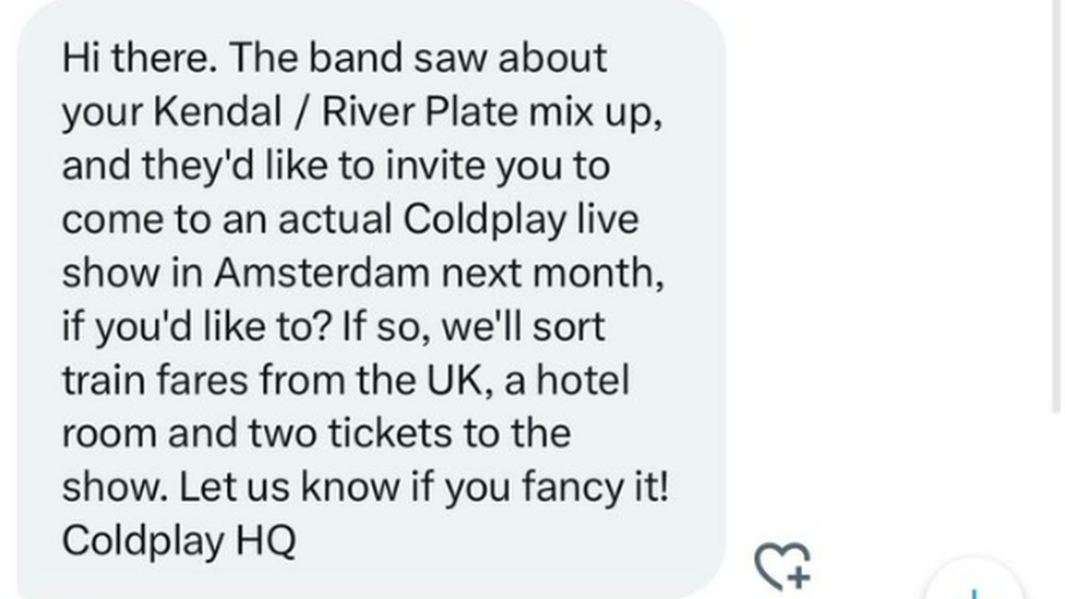 Message from Coldplay