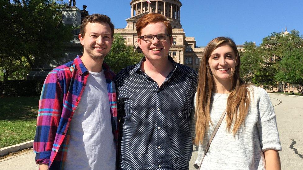 Democrat UT students Ty, Grant and Jennieft