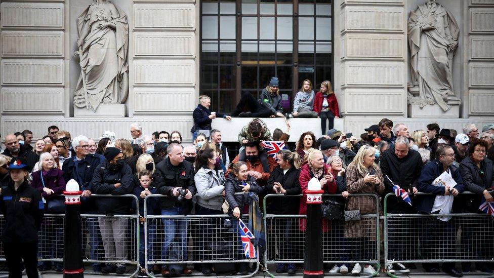 Spectators attend the Lord Mayor"s Show, in London,