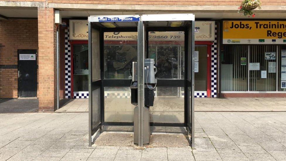 Phone box in Bridgeway Centre