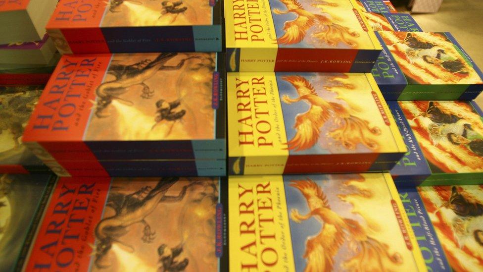 Stacks of Harry Potter books