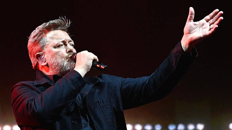 Elbow frontman Guy Garvey on stage