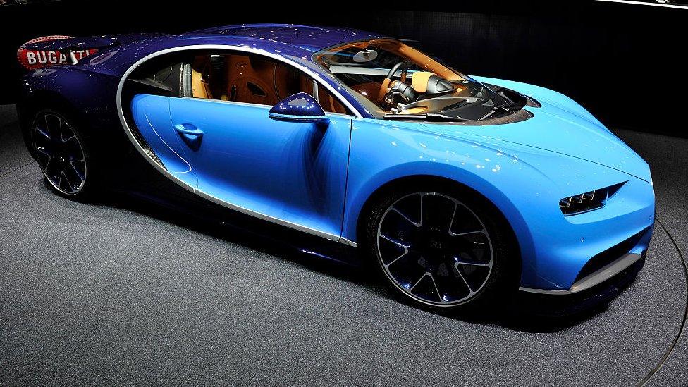 The Bugatti Chiron is presented during the Bugatti press conference as part of the Geneva Motor Show 2016 on March 1, 2016