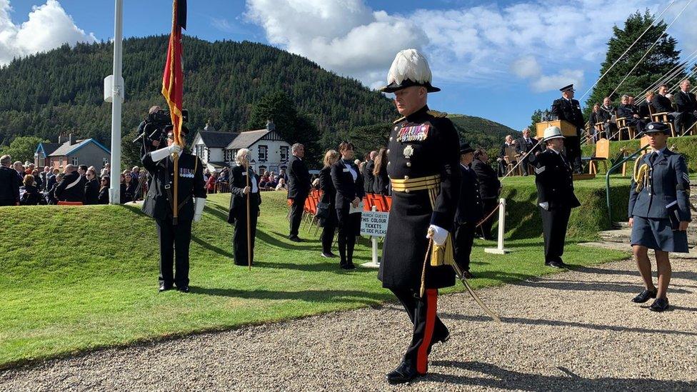 Lieutenant Governor Sir John Lorimer walking down the processional way